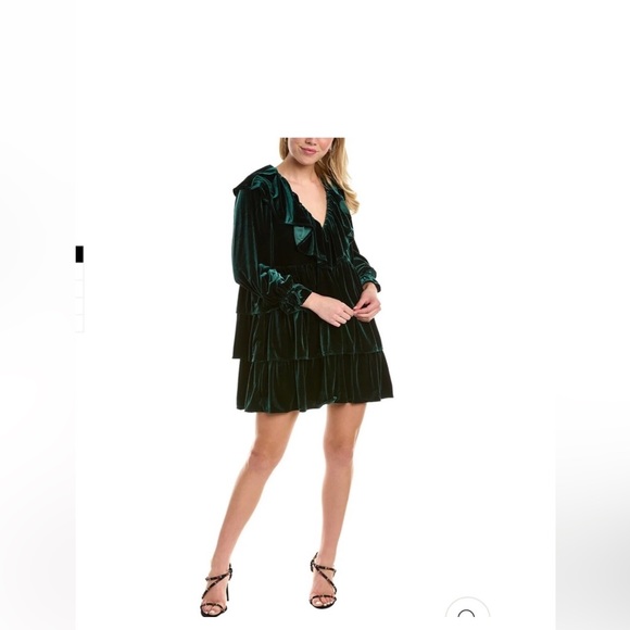 CROSBY by Mollie Burch Dresses & Skirts - Velvet emerald green dress Crosby by Mollie Burch size S